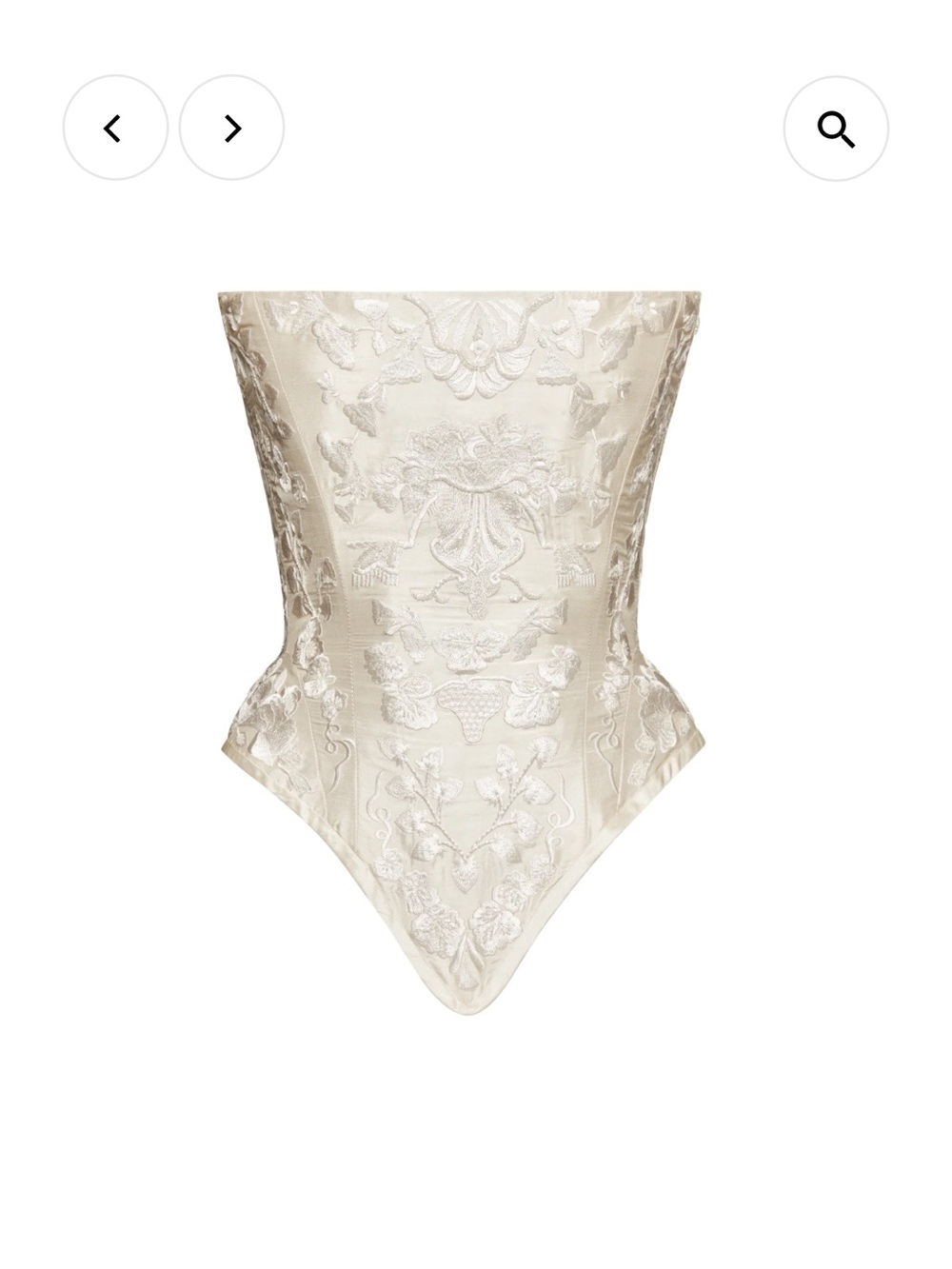 Annie’s Ibiza Aphrodite Corset- Pearl Ivory Embroidered Strapless Corset Top